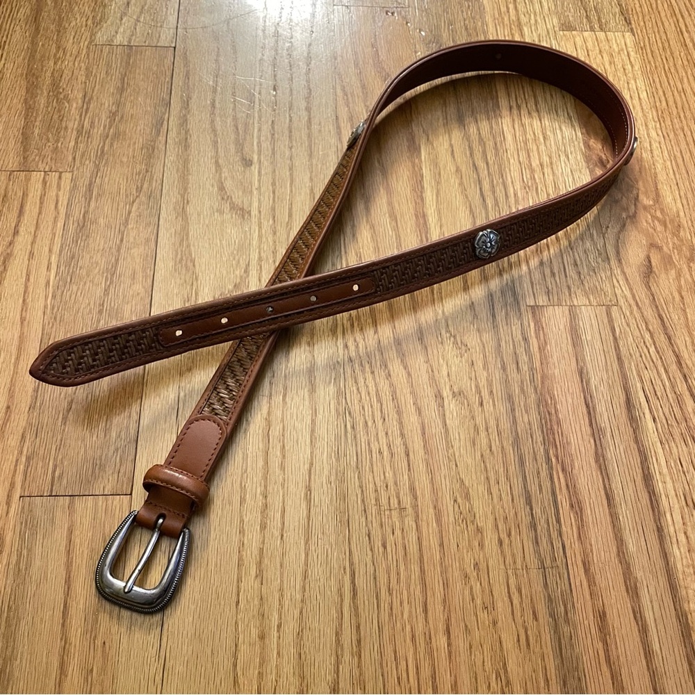 VINTAGE FOSSIL WOMENS BROWN LEATHER BELT SIZE M Western